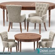 3D Model Table Chair Free Download 0438