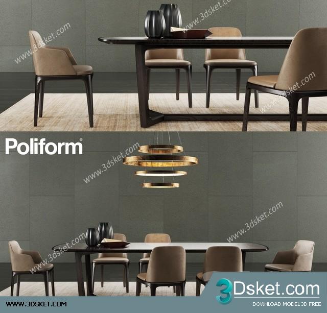 3D Model Table Chair Free Download 0445