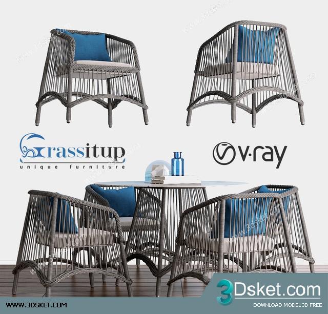 3D Model Table Chair Free Download 0454
