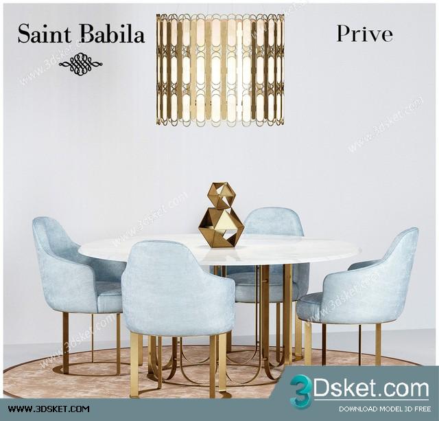 3D Model Table Chair Free Download 0458