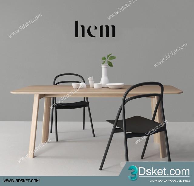 3D Model Table Chair Free Download 0460