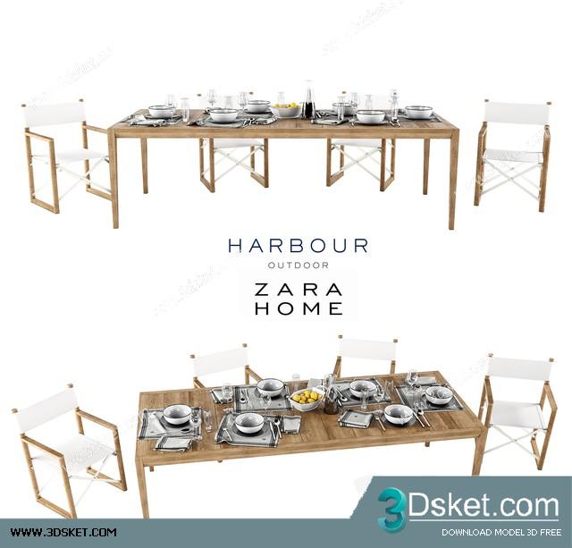 3D Model Table Chair Free Download 0467