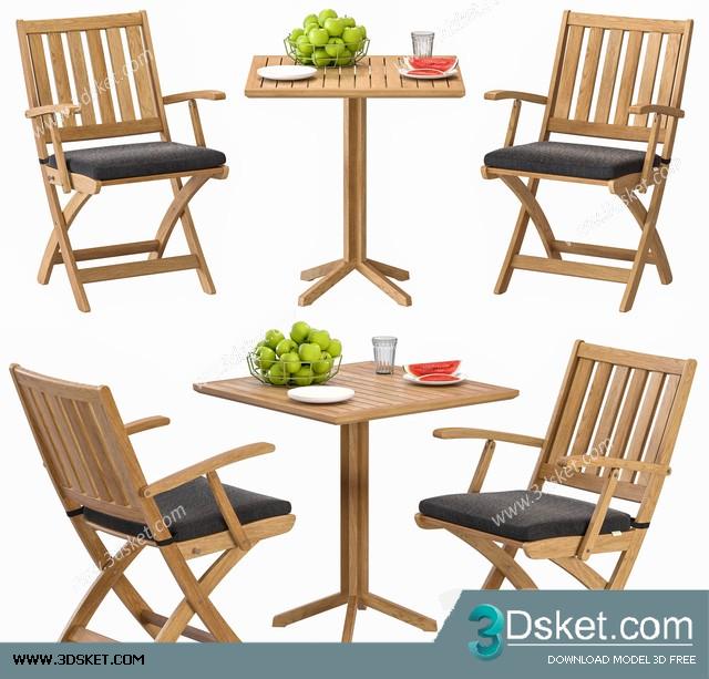 3D Model Table Chair Free Download 0472