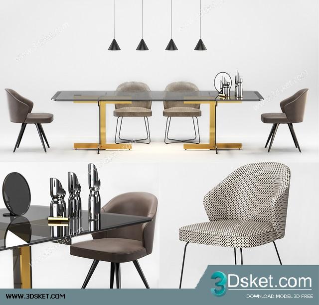 3D Model Table Chair Free Download 0475
