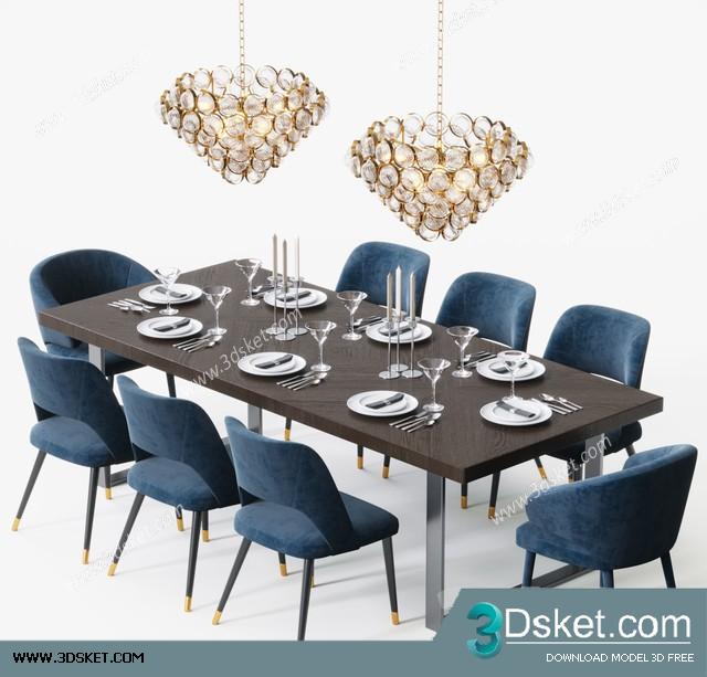 3D Model Table Chair Free Download 0476