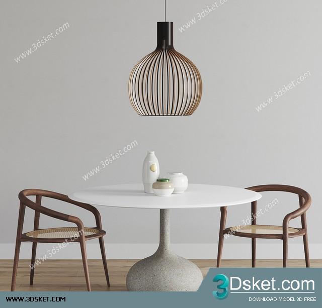 3D Model Table Chair Free Download 0484