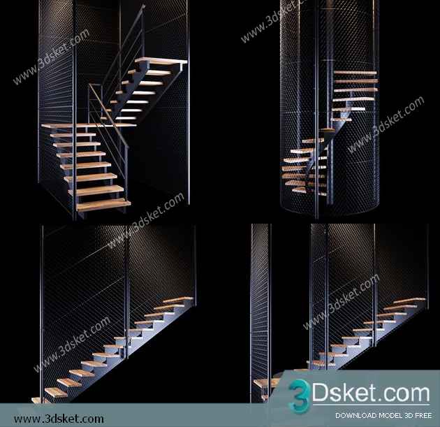 3D Model Staircase Free Download 033