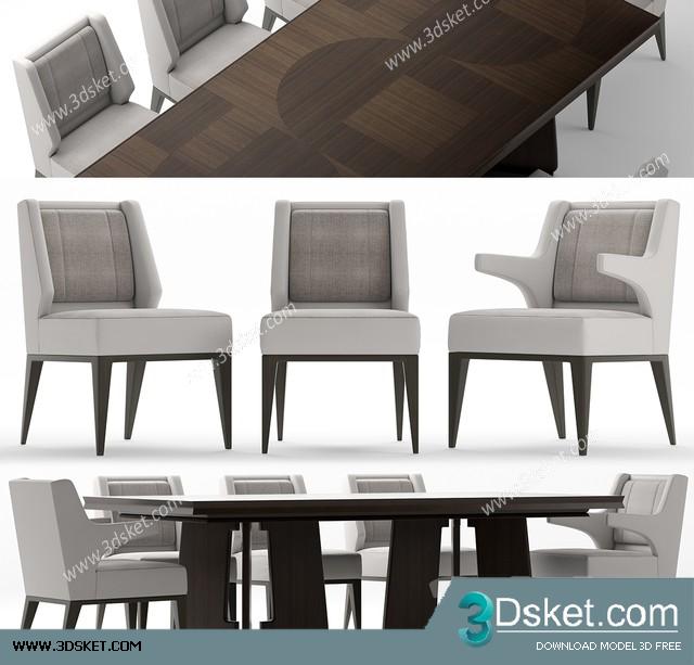3D Model Table Chair Free Download 0486
