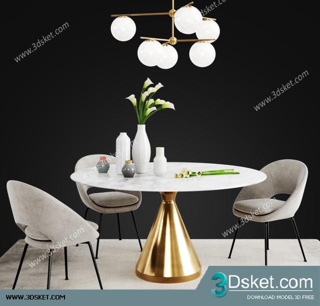 3D Model Table Chair Free Download 0487
