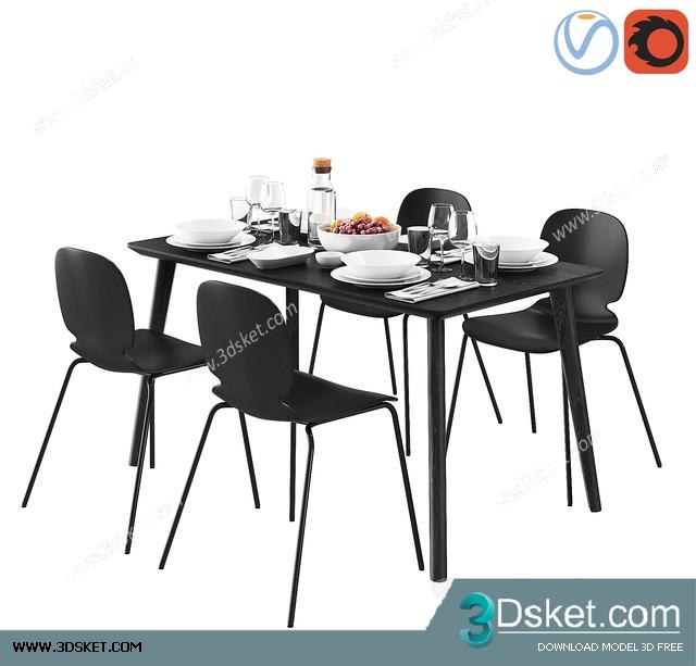 3D Model Table Chair Free Download 0488