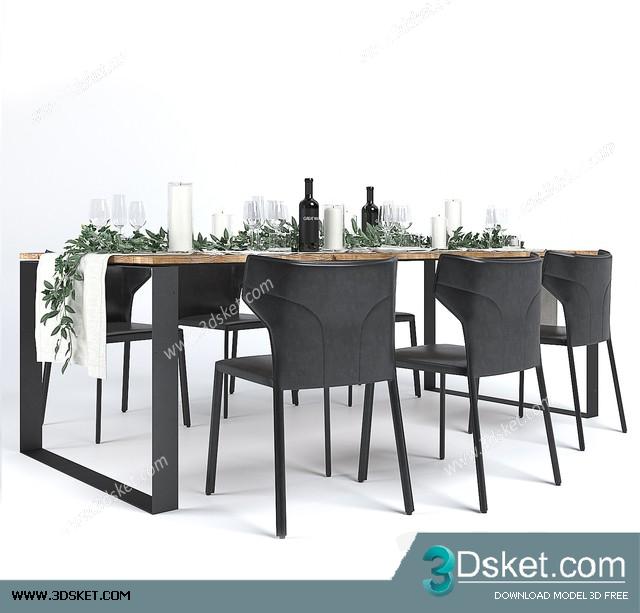 3D Model Table Chair Free Download 0493