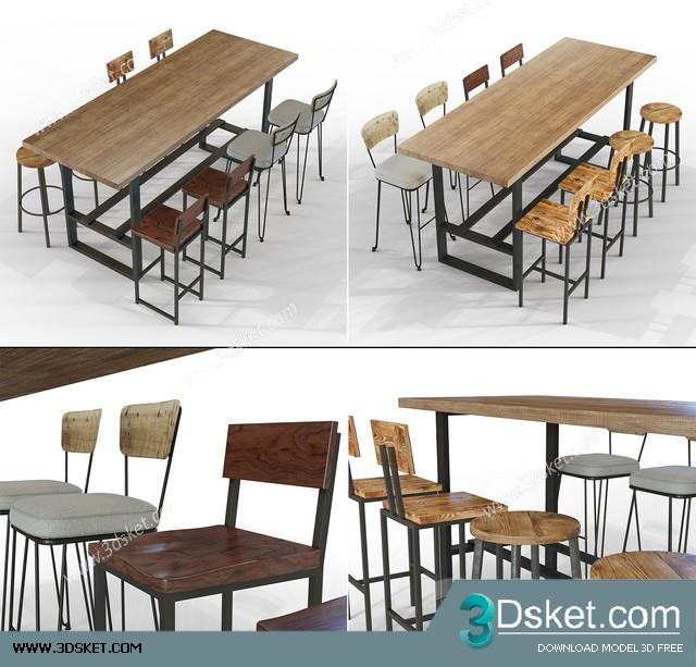 3D Model Table Chair Free Download 0496
