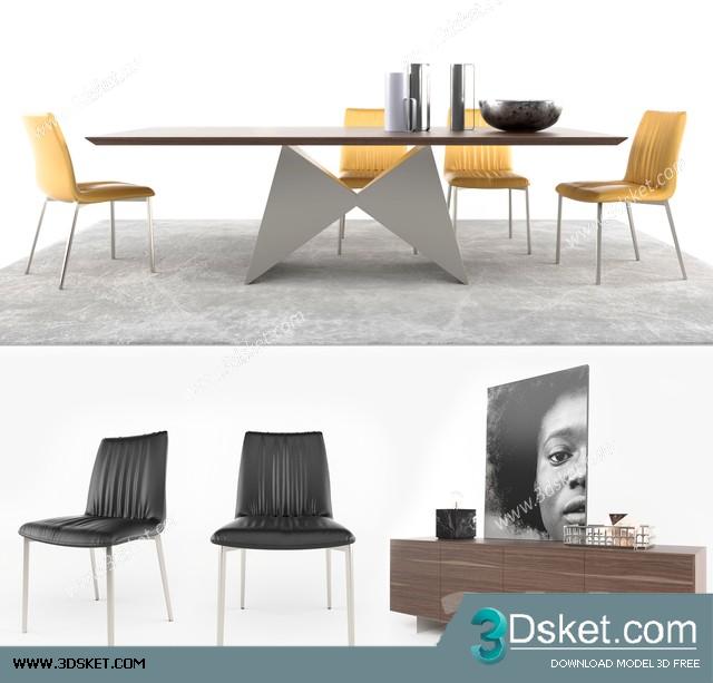 3D Model Table Chair Free Download 0500