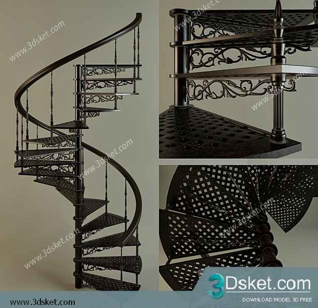 3D Model Staircase Free Download 003