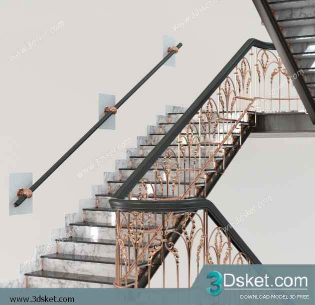 3D Model Staircase Free Download 017