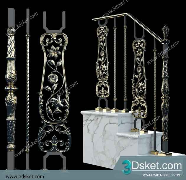 3D Model Staircase Free Download 019