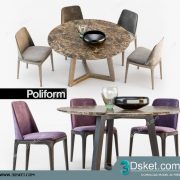 3D Model Table Chair Free Download 0228