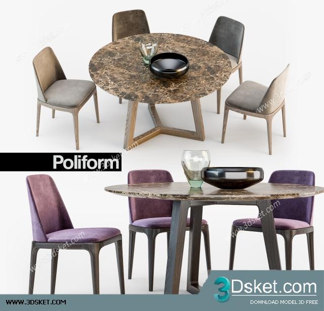 3D Model Table Chair Free Download 0228