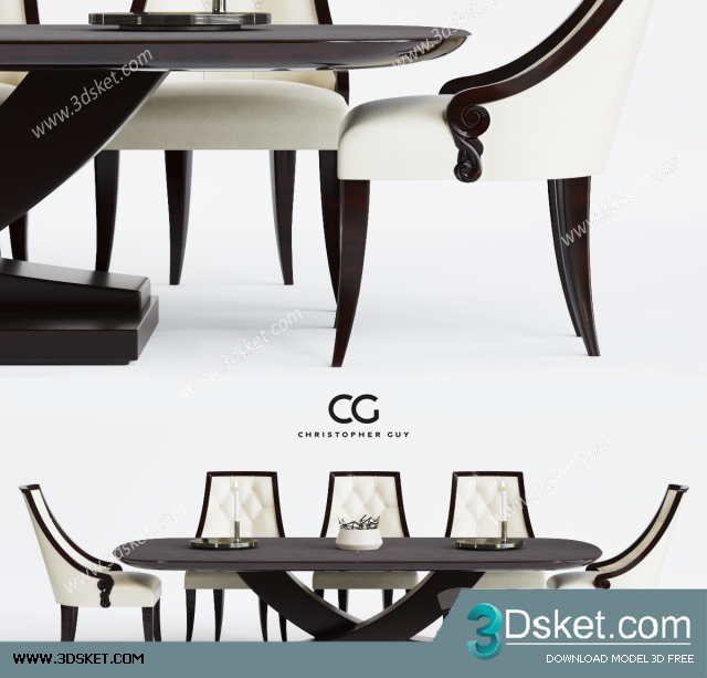 3D Model Table Chair Free Download 0234