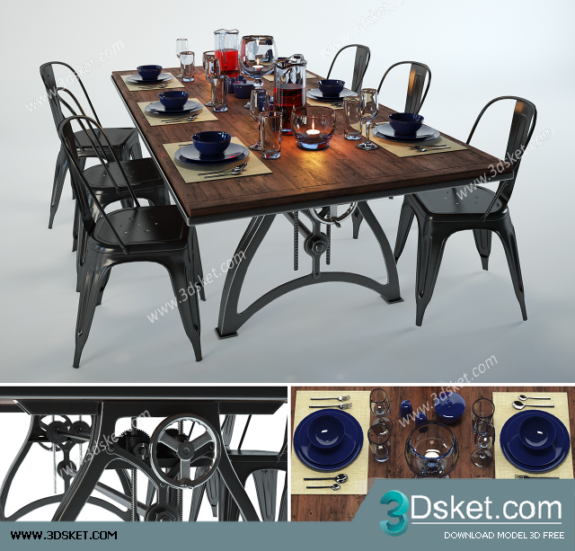 3D Model Table Chair Free Download 0250