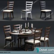 3D Model Table Chair Free Download 0256