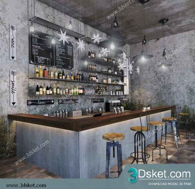 3D Model Restaurant Free Download 002