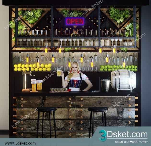 3D Model Restaurant Free Download 004