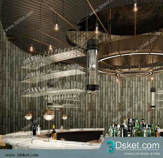 3D Model Restaurant Free Download 006