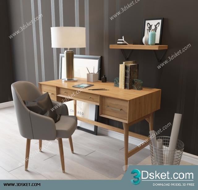 3D Model Table Chair Free Download 0270