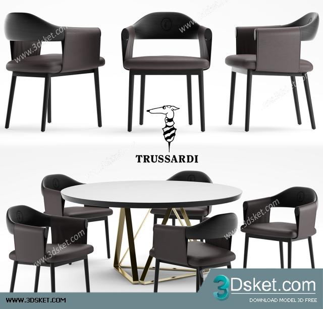 3D Model Table Chair Free Download 0277