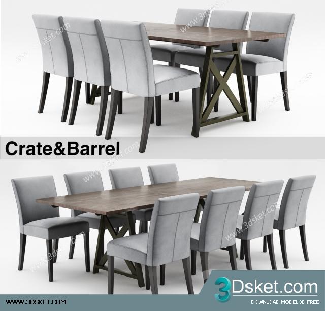 3D Model Table Chair Free Download 0278