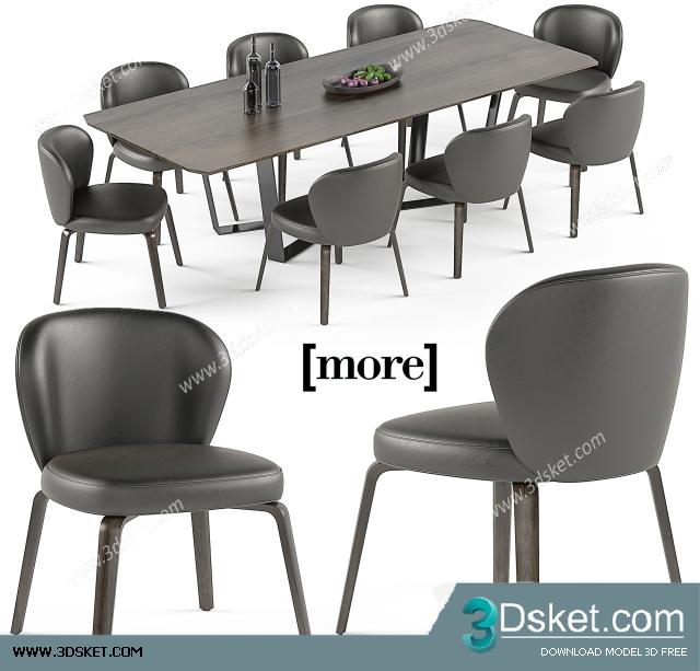 3D Model Table Chair Free Download 0285