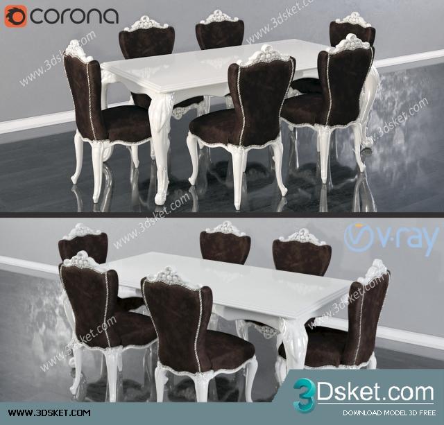 3D Model Table Chair Free Download 0286