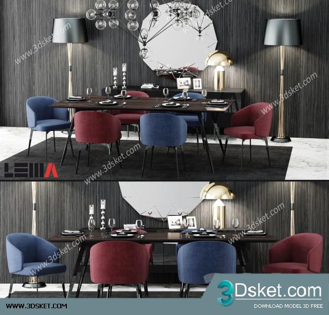 3D Model Table Chair Free Download 0300