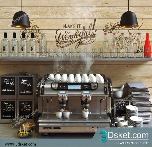 3D Model Restaurant Free Download 009