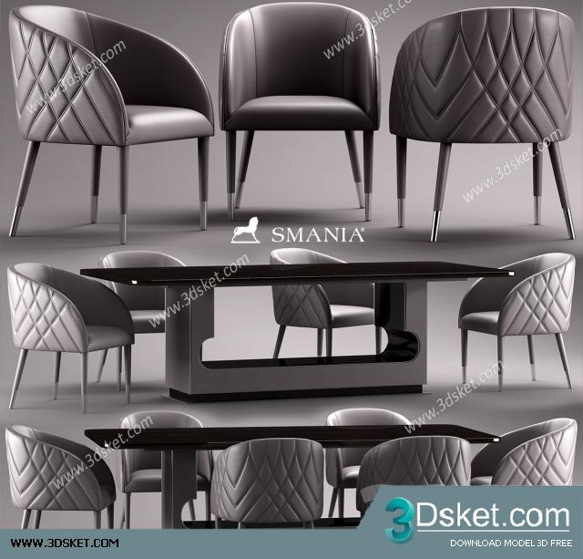 3D Model Table Chair Free Download 0303