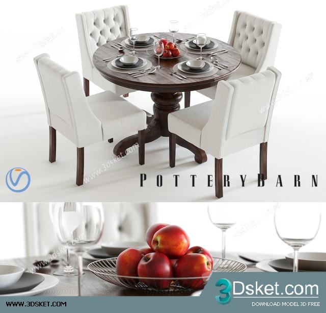 3D Model Table Chair Free Download 0305
