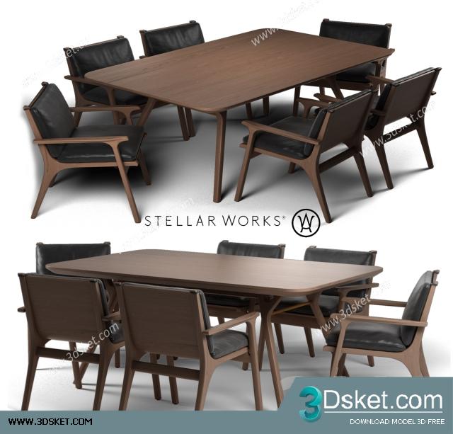 3D Model Table Chair Free Download 0313