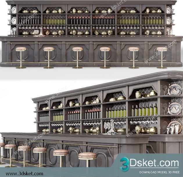 3D Model Restaurant Free Download 010