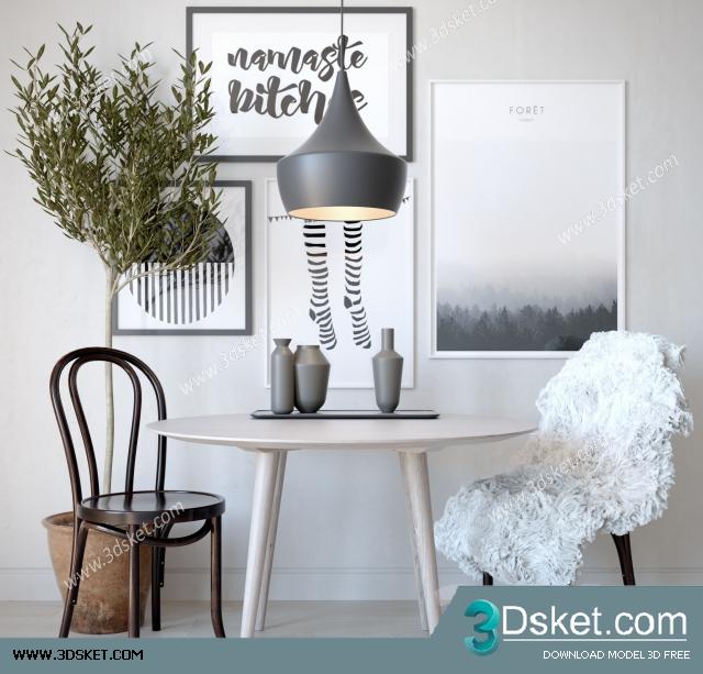 3D Model Table Chair Free Download 0325