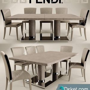 3D Model Table Chair Free Download 0502