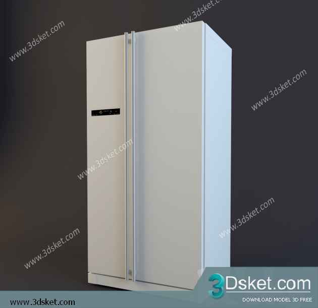 Free Download Kitchen Appliance 3D Model 0204 Tủ Lạnh