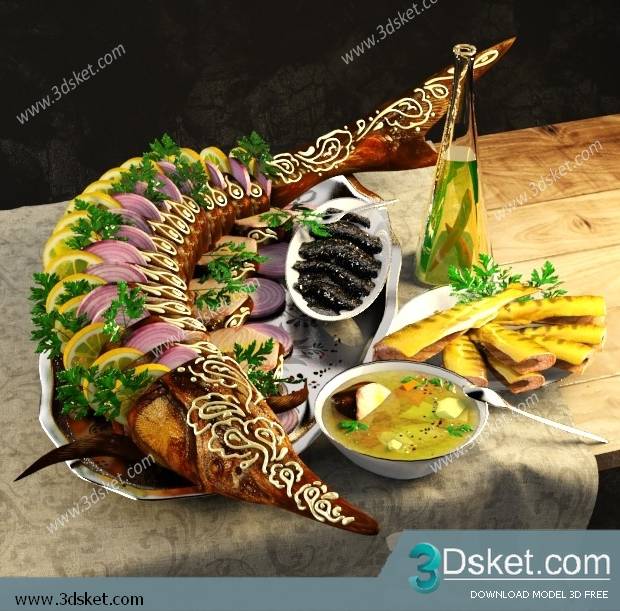 Free Download Food And Drinks 3D Model 0112