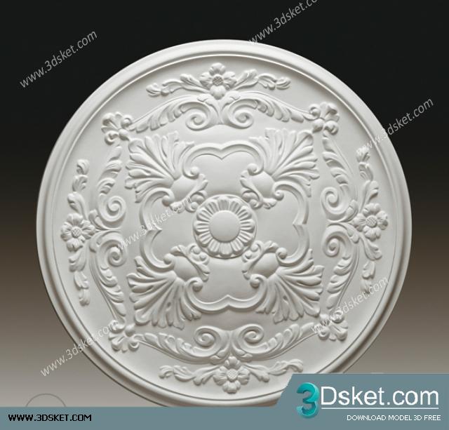 Free Download Decorative Plaster 3D Model 205 Mâm trần thạch cao