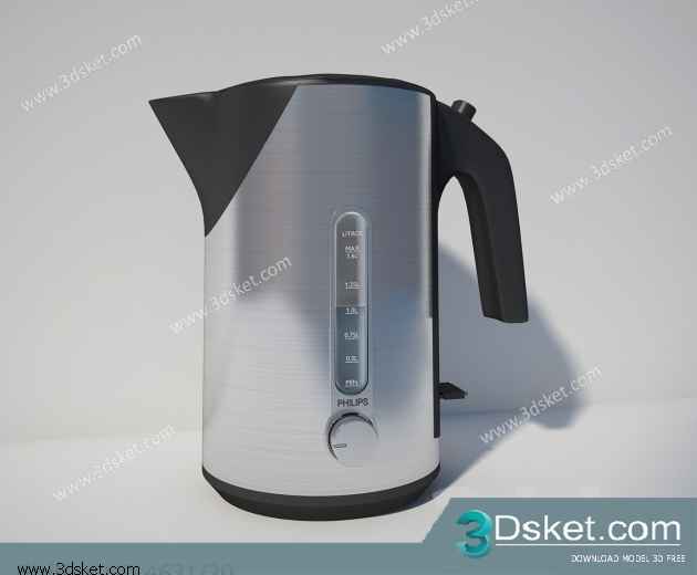 Free Download Kitchen Appliance 3D Model 0220 ấm nước