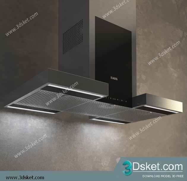 Free Download Kitchen Appliance 3D Model 0223 Hút Mùi