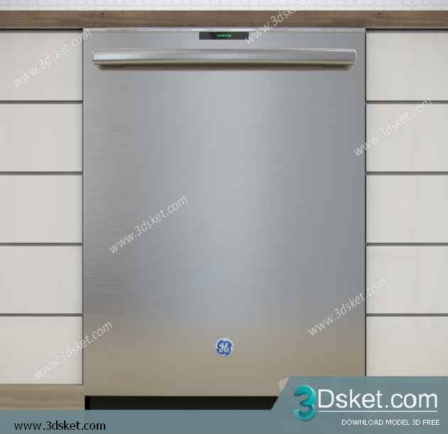 Download Kitchen Appliance 3D Model 0229 Máy rửa bát