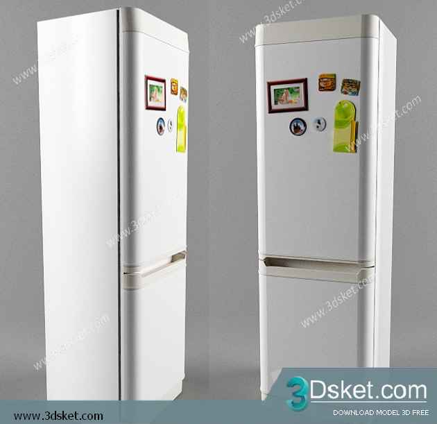 Free Download Kitchen Appliance 3D Model 0230 Tủ Lạnh