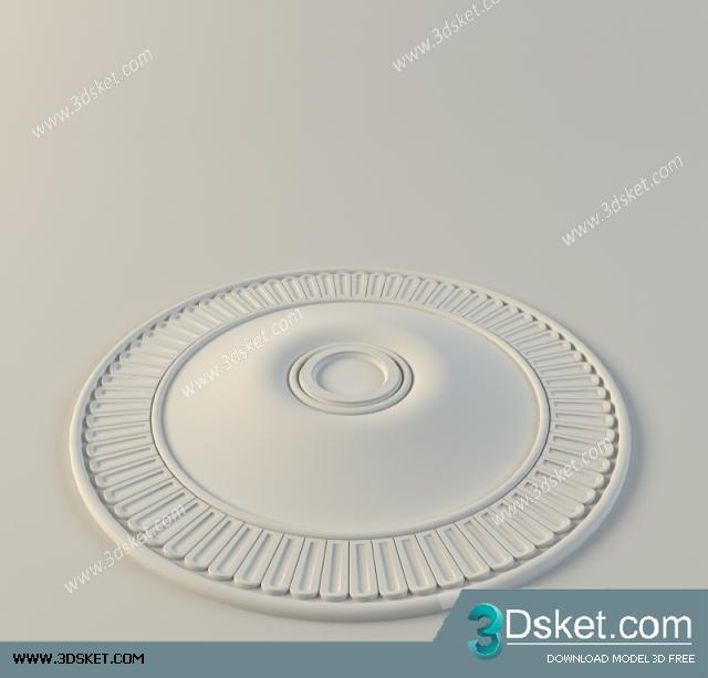 Free Download Decorative Plaster 3D Model 224 Mâm trần thạch cao