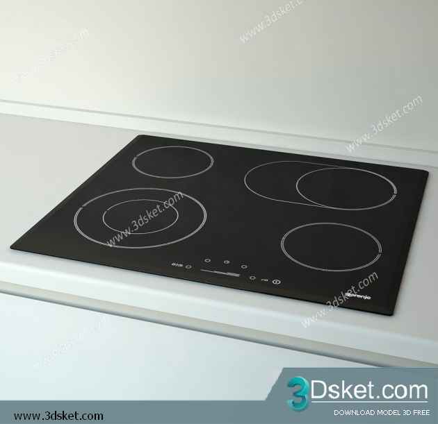 Free Download Kitchen Appliance 3D Model 0238 Bếp Từ